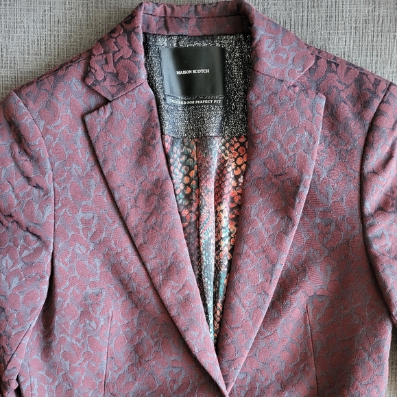 Scotch & Soda Jacquard Leopard Print Blazer Size Small - Picture 5 of 13